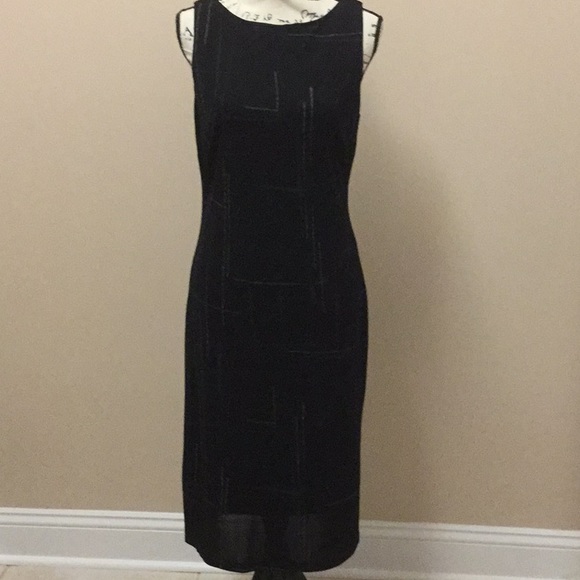 black and silver midi dress